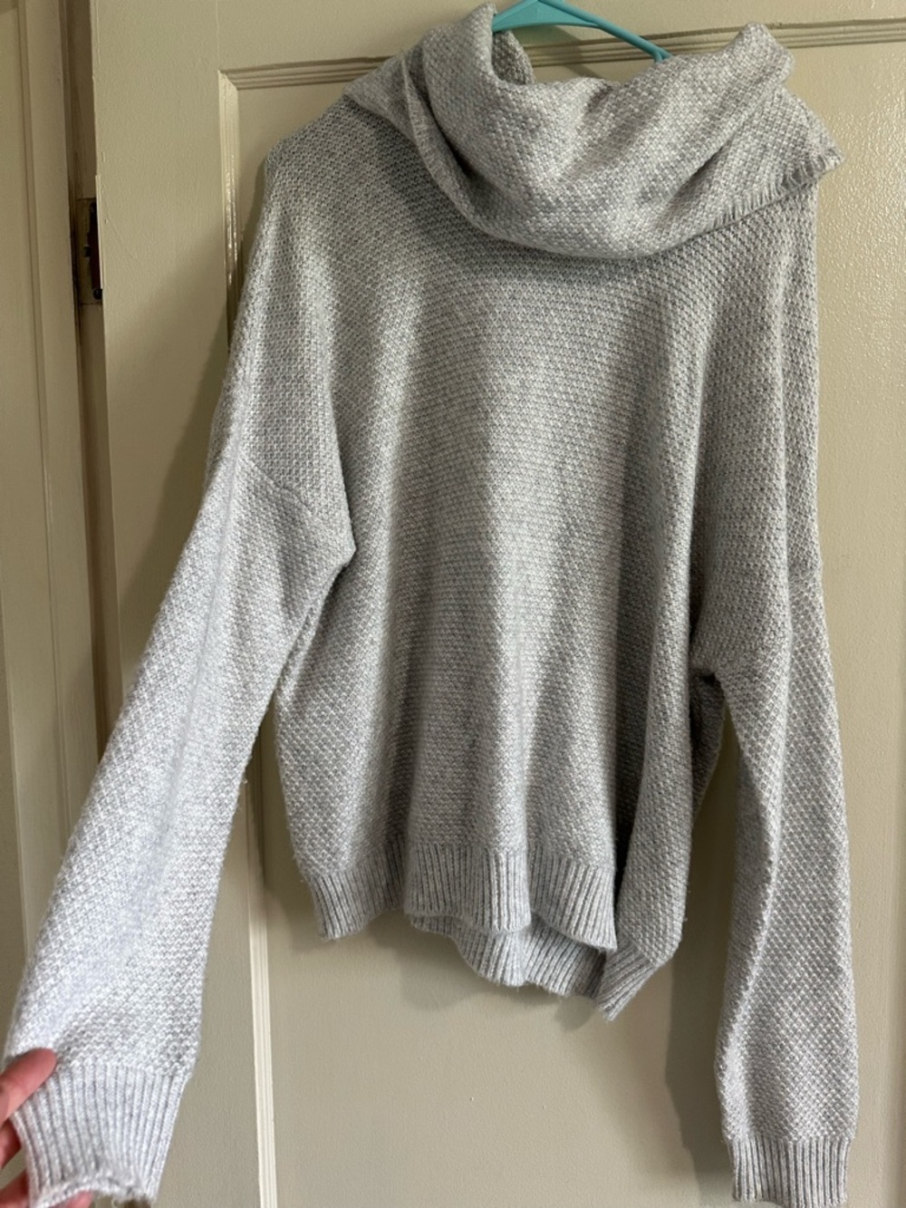 Light Gray Cowl Neck Women's Sweater - Soft Knit
